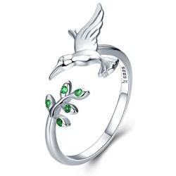 Lorrifal 925 Sterling Silver with AAA CZ Cubic-zirconia Open Adjustable Statement Ring Special Jewelry Gifts for Women Girls
