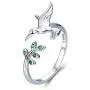 Lorrifal 925 Sterling Silver with AAA CZ Cubic-zirconia Open Adjustable Statement Ring Special Jewelry Gifts for Women Girls