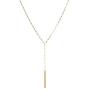 S.J JEWELRY Womens Simple Delicate 14K Gold Plated Composite Pearls Layering Cross/Turquoise Pendant Adjustable Y Necklace