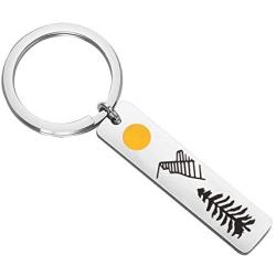 WSNANG Sun and Mountain Keychain Pine Tree Adventure Travel Jewelry Wanderlust Gift Adventure Gift for Outdoor Lovers Nature Lovers