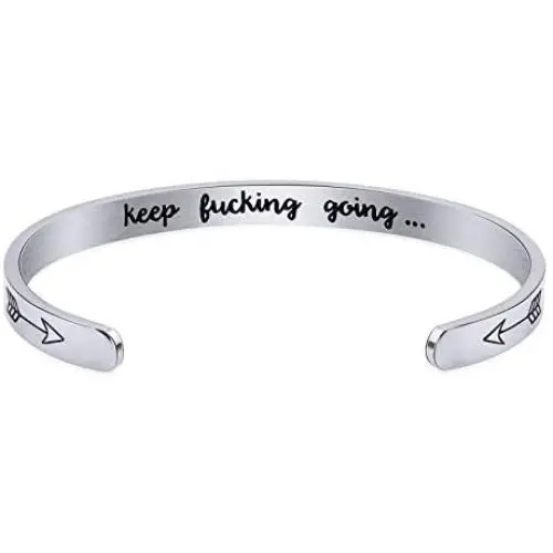 Inspirational Cuff Bracelet Gifts for Women Men Hidden Message Mantra Personalized Birthday Bangle Jewelry