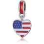 Ochoos Popular European Beads Country Flag Pendant Charms Fit Original Bracelets Heart Shape Big Hole National Pendants DIY Jewelry New - (Color: Australia)