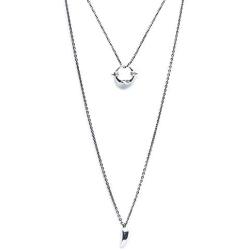MEZMIC 1829 Lion Collection 925 Sterling Silver Jewelry Lions Tooth Pendant Detachable Three Types Necklace for Men Women S 15.7 inches L 27.5 inches