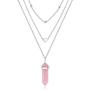 XIANNVXI Layered Heart Choker Necklace Healing Crystal Stone Point Pendant Necklaces Reiki Witch Gemstone Dainty Jewelry for Valentines Day Gifts