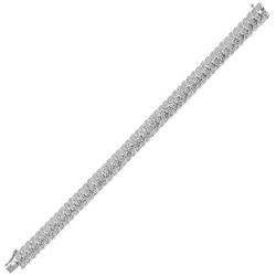 1/4 ct Diamond S Link Tennis Bracelet in Brass, 7''