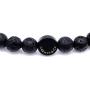 Mens Warrior Stone Lava Stretch Bead Bracelet Handcrafted in USA - Dark Blue / Black