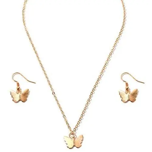 JEVI Butterfly Necklace Earring Jewelry Set for Women Adjustable Earrings Choker Pendant Birthday Girl Mother Gift JEVI Butterfly Necklace Earring Jewelry Set for Women Adjustable Earrings Choker Pendant Birthday Girl Mother Gift