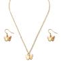 JEVI Butterfly Necklace Earring Jewelry Set for Women Adjustable Earrings Choker Pendant Birthday Girl Mother Gift