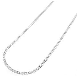 Capital Jewelry Genuine Solid Sterling Silver Cuban Curb Link .925 ITProLux Necklace Chains, Silver Chain for Men & Women, Made In Italy