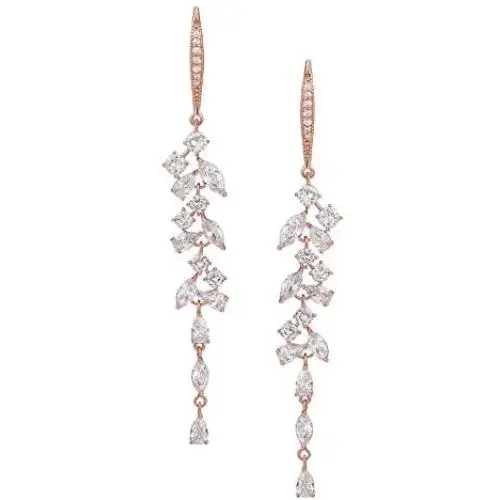 SWEETV Long Marquise Wedding Birdal Earrings for Brides, Bridesmaid, Crystal Chandelier Dangle Earrings for Women Prom SWEETV Long Marquise Wedding Birdal Earrings for Brides, Bridesmaid, Crystal Chandelier Dangle Earrings for Women Prom