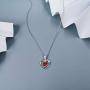 EXGOX Heart Necklace White Gold Plated Birthstone Love Pendant with Gift Box