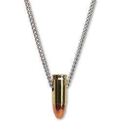 9mm Luger Bullet Jewelry Necklace Hand Polished Brass and Copper Finish
