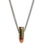 9mm Luger Bullet Jewelry Necklace Hand Polished Brass and Copper Finish