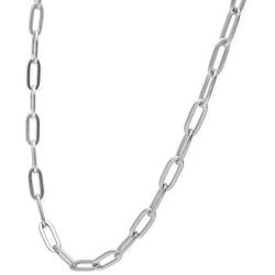 Paperclip Chain Necklace Sterling Silver, Paperclip Necklace for Women, Fashion Necklaces for Women, 925 Rhodium Oval Chain Link Necklace, 2.5MM - 5.5MM, Made In Italy, Next Level Jewelry