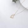 FENCCI Solid 14K Gold Heart Necklace Engraved I Love You Forever, 16+1+1