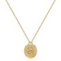Birth Month Flower Gold Necklaces for Women, 14K Gold Plated Embossed Flower Necklace Engraved Birth Flower Coin Necklace Women Flower Gifts Gold Pendant Neckalce Meaningful Gift Everyday Jewelry