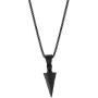 Ailiessy Spearpoint Arrowhead Pendant Necklace Viking Warrior Arrow Choker Necklace Sweater Chain Necklace for Men Boys Trendy Punk Goth Jewelry 2Pcs Set