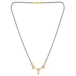Efulgenz Indian Bollywood Traditional Gold Plated American Diamond CZ Mangalsutra Pendant Necklace Jewelry for Women