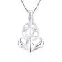 LGSY 925 Sterling Silver Anchor Cage Pendants for Pearl Jewelry Making, Design Pearl Cage Pendants for Adorable Gift