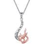 S925 Sterling Silver Engraved “You are my fire” Forever Love Heart Fire Pendant Necklace for Women Girls