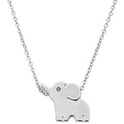 ELBLUVF 18k Plated Stainless Steel Elephant Animal Lucky Elephant Necklace Everyday Jewelry