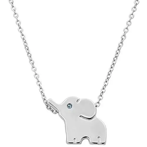 ELBLUVF 18k Plated Stainless Steel Elephant Animal Lucky Elephant Necklace Everyday Jewelry