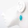 SUVANI Sterling Silver Hand Blown Glass Art Jewelry Leaf Curvy Long Dangle Earrings, Color Variations