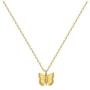 Initial Butterfly Pendant Necklace,Women 14k Gold Plated Handmade Dainty Butterfly Necklace with Initial Round Disk Pendant