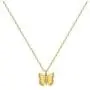 Initial Butterfly Pendant Necklace,Women 14k Gold Plated Handmade Dainty Butterfly Necklace with Initial Round Disk Pendant