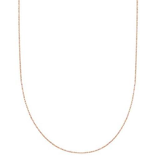 10k Rose Gold Rope Chain Necklace, 0.5mm