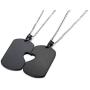 PJ Stainless Steel Ill Hold You in My Heart Puzzle Piece Heart Matching Couple Dog Tag Necklace