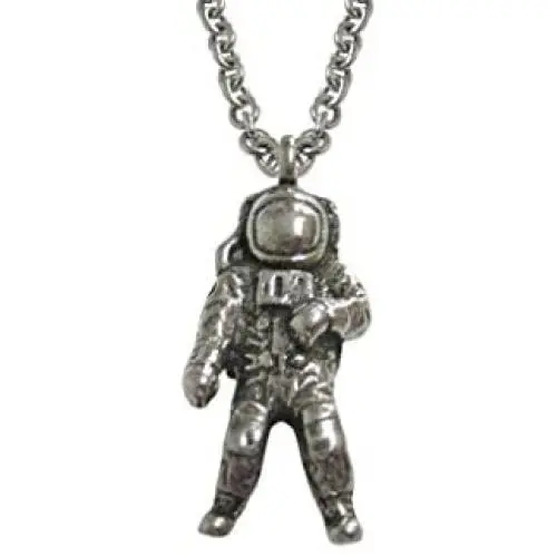 Kiola Designs Silver Toned Textured Space Astronaut Pendant Necklace