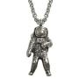 Kiola Designs Silver Toned Textured Space Astronaut Pendant Necklace