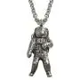 Kiola Designs Silver Toned Textured Space Astronaut Pendant Necklace