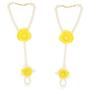 YouBella Jewellery Bollywood Ethnic Bridal Wedding Traditional Floral Gota Patti Indian Necklace Set, Earrings, Bracelet and Maang Tiika for Women Haldi and Mehendi Occassion