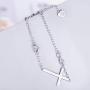 BlingGem Bracelets for Women 925 Sterling Silver Dainty Religious Cross Faith Infinity Heart Love Symbol Sideways Cross God Blessed Bracelet Confirmation Mothers Gift for Mom Women