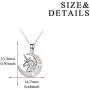 YFN Unicorn Gifts Created Opal Pendant Necklace 925 Sterling Silver Unicorn Jewelry for Women Girls