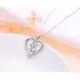 S925 Sterling Silver Jewelry Animal in Heart Pendant Necklace 18 inches