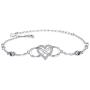 OOSSTT Bracelet for Women,925 Sterling SilverI Infinity Heart Charm Bracelet,Gift for Women Mother