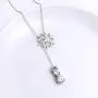 LINLIN FINE JEWELRY 925 Sterling Silver CZ Snowflake Cute Snowman Y-Shaped Lariat Necklace for Women Girls,20''