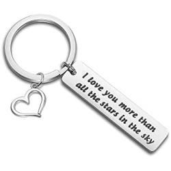 WUSUANED I Love You More Than All The Stars in The Sky Keychain Astronomy Gift for Couple Family Best Friends