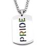 Warvik Rainbow Pride Necklace Pendant LGBT Equality Bisexual Transgender, Stainless Steel Jewelry Mens Womens Wheat Chain 20/28inch