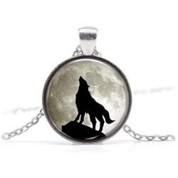 Crescent Wolf Necklace Dire Wolf Howl Charm Collections Inspired Pendant Personalized Jewelry Child Gift