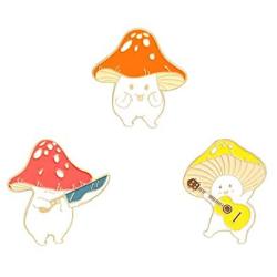 Pingyongchang 4-9Pcs Lovely Mushroom Lapel Badge Enamel Brooch Pin Cute Colorful Plant Enameled Pins Jewelry Set Cartoon Mushrooms Brooch Pins Sets for Women Men Backpack Clothes DIY