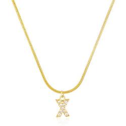 Ladiery Letter Chain Necklace for Women Girls Snake Chain Choker Necklaces Initial Pendant Necklace Dainty Jewelry Gift