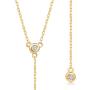 GELIN 14k Yellow Gold 0,02 ct Diamond Teardrop Pendant Y Necklace for Women, Surprise Fine Jewellery ,18 inch