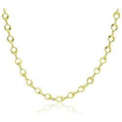 Michael Zweig Sterling Silver Diamond Cut Graduated Round Link Necklace