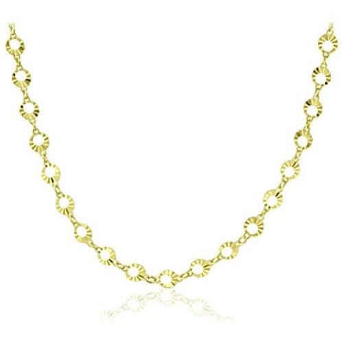Michael Zweig Sterling Silver Diamond Cut Graduated Round Link Necklace