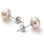 BYCHOOSING Pearl Earrings Studs Freshwater Cultured Pearl Flat 925 Silver for Women Girls