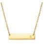 LOYALLOOK Stainless Steel Gold Tone Initial Bar Necklace Alphabet Pendant Necklace 16'' with 2'' extender for Women Mothers Necklace